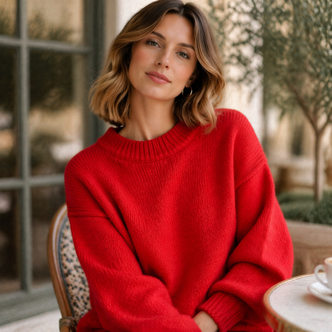 Anwen™ | Oversized Merino Wool Sweater with Dropped Shoulders