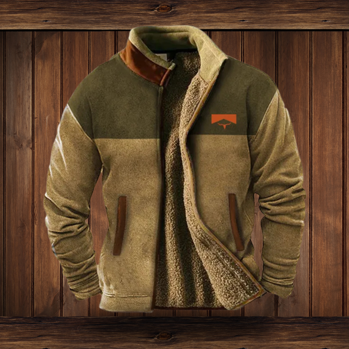 Elodine™ | Women's High-Pile Zip Jacket with Western Print Sleeves