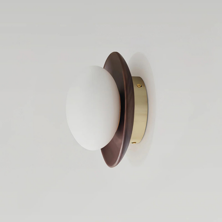 LED Natural Wood Wall Light with Globe Shade — view 7