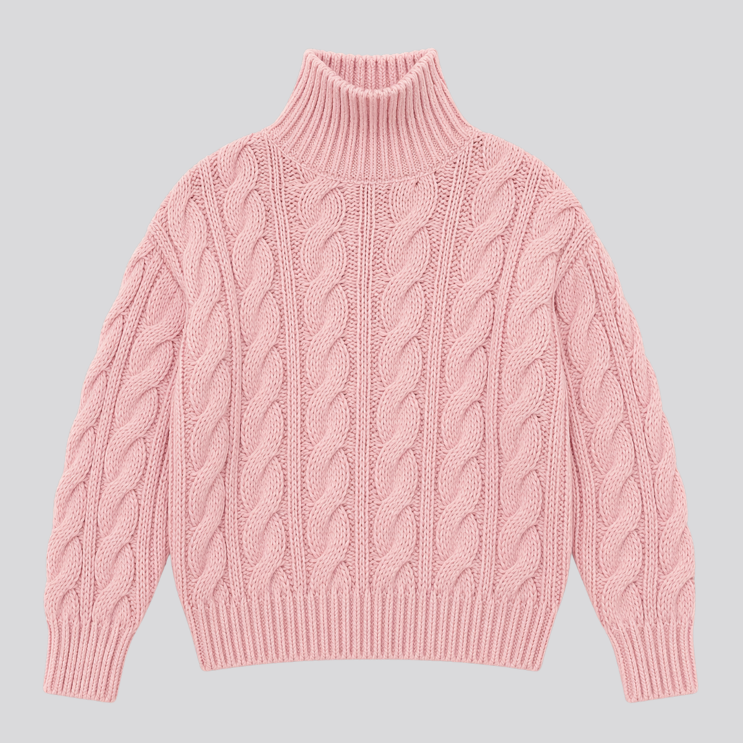 Emeline™ | Merino Wool Funnel Neck Sweater with Textured Knit