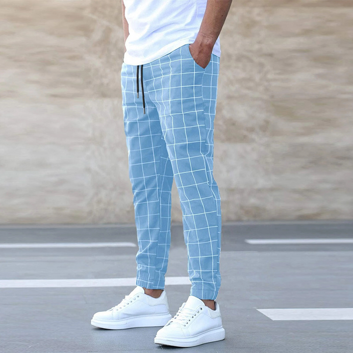 Callum™ | Men's Check Jogger Trousers with Drawstring Waist