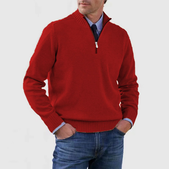 Ansel™ | Men's Half-Zip Knit Sweater with Mock Neck