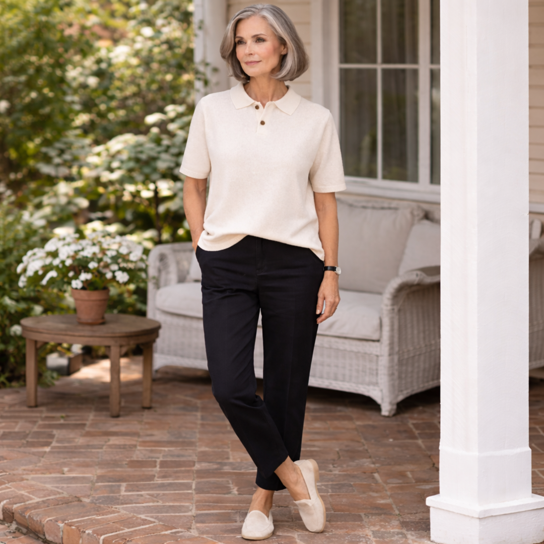 Florentine™ | Knit Polo Shirt with Button Placket and Collar