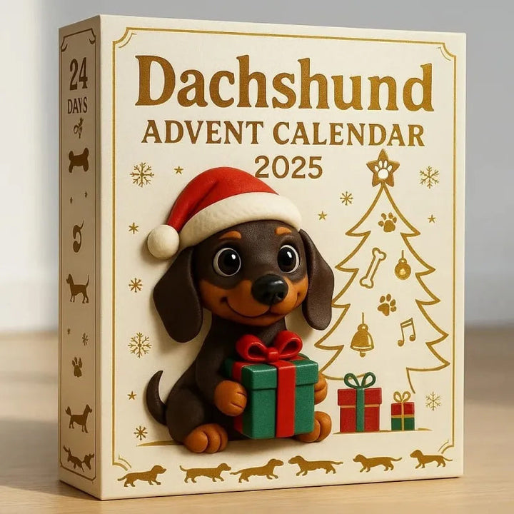 Dachshund Advent Calendar with 24 Dog Figurines