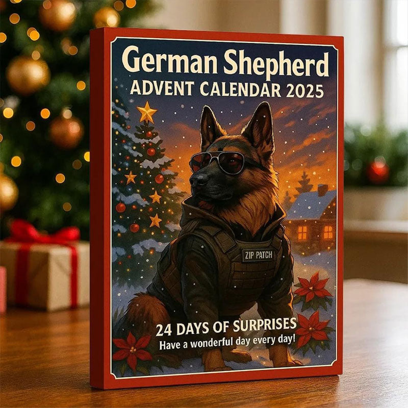 German Shepherd Advent Calendar with 24 Dog Figurines