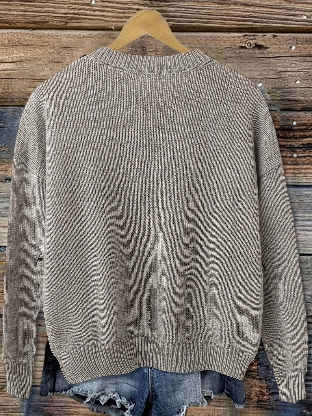 Yolande™ | Women's Floral Embroidered Long Sleeve Knit Sweater