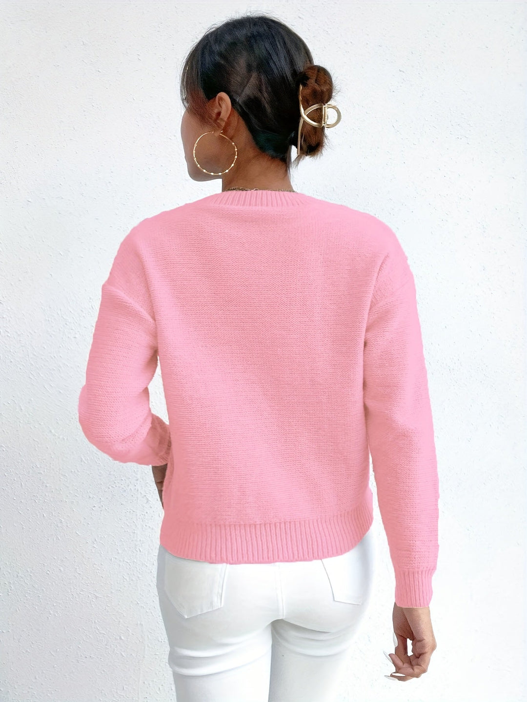 Alys™ | Women's Chunky Cable Knit Drop Shoulder Sweater
