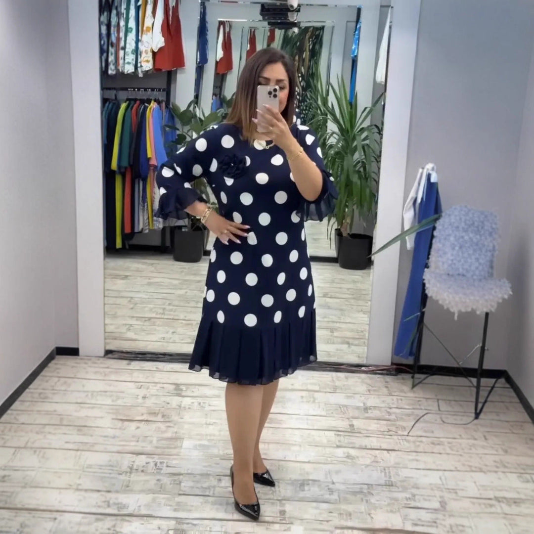 Palerine™ | Polka Dot Pleated Dress
