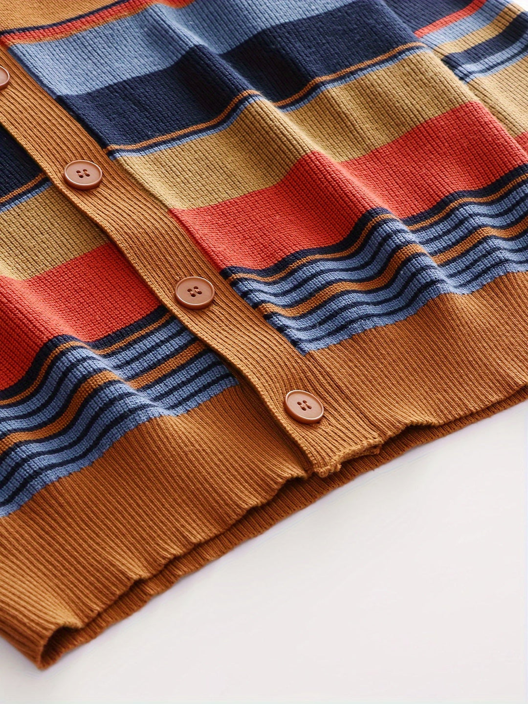 Rensley™ | Men's Striped Shawl Collar Button Front Cardigan