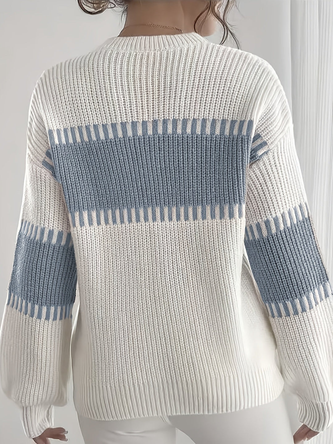 Thomasin™ | Women's Colour Block Striped Drop Shoulder Sweater