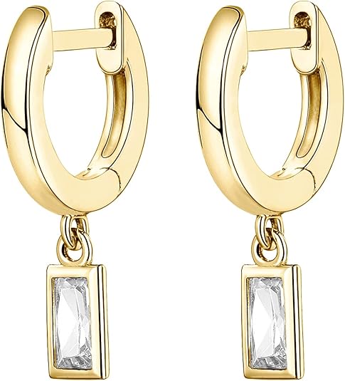 Hanging Column-Shaped Earrings | Gold