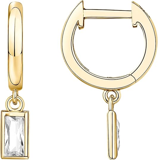 Hanging Column-Shaped Earrings | Gold