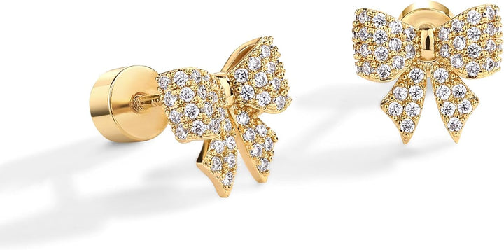 Bow-themed earrings | Gold