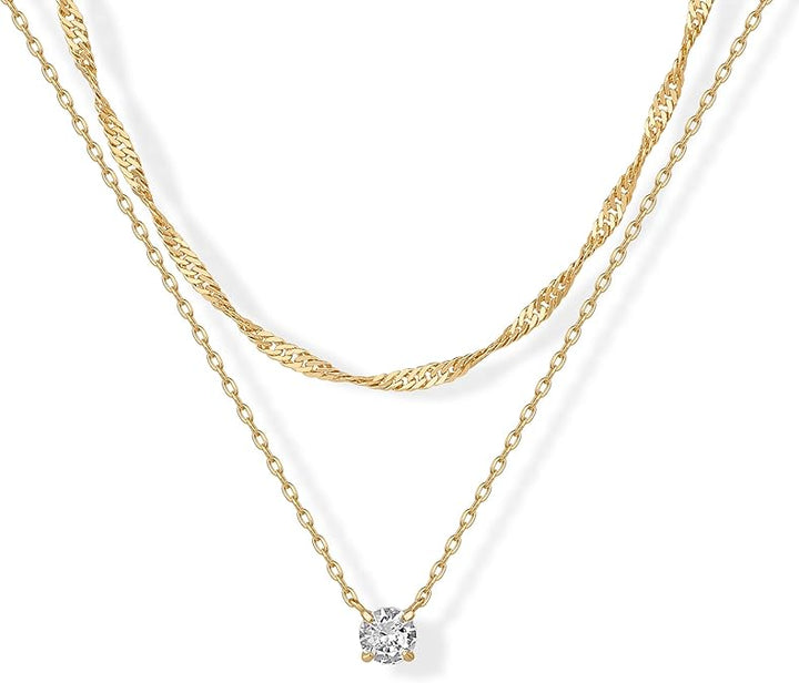 Layered Halo Necklace | Gold