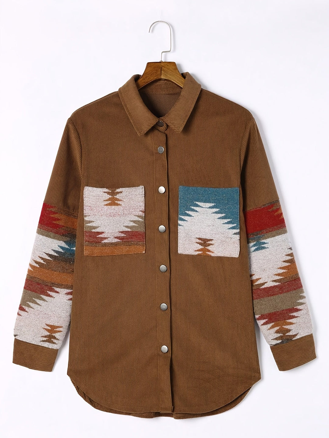 Marigold™ | Women's Southwestern Patterned Shirt Jacket with Snap Front