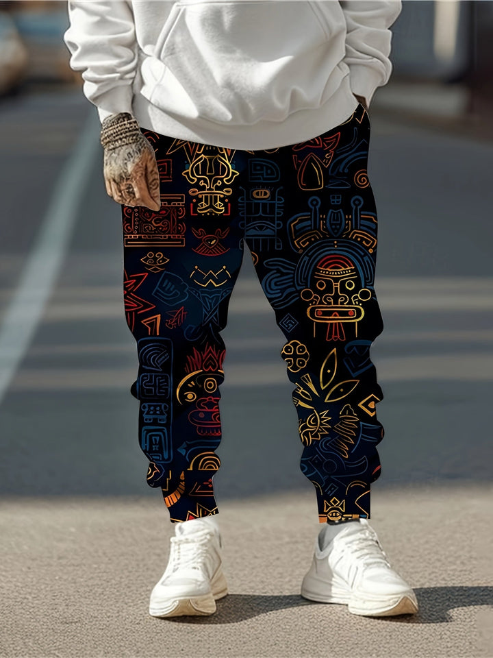 Fitzroy™ | Men's Patterned Joggers with Drawstring Waist and Cuffed Hem