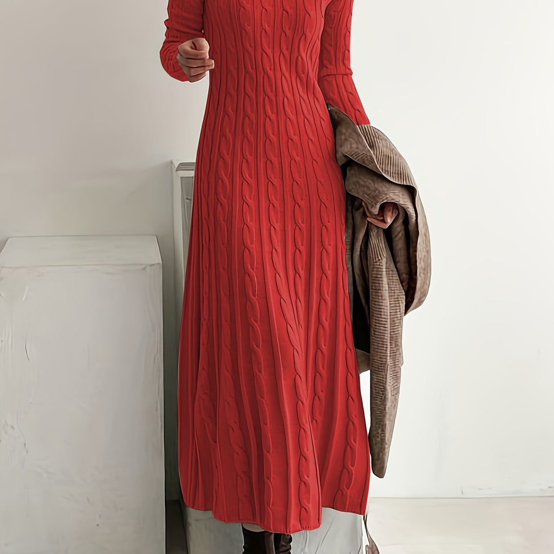 Tiphaine™ | Women's Cable Knit Long Sleeve Maxi Dress