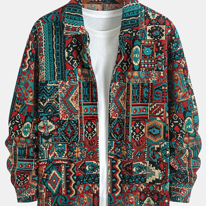Bryson™ | Men's Patterned Lapel Jacket with Zip Front