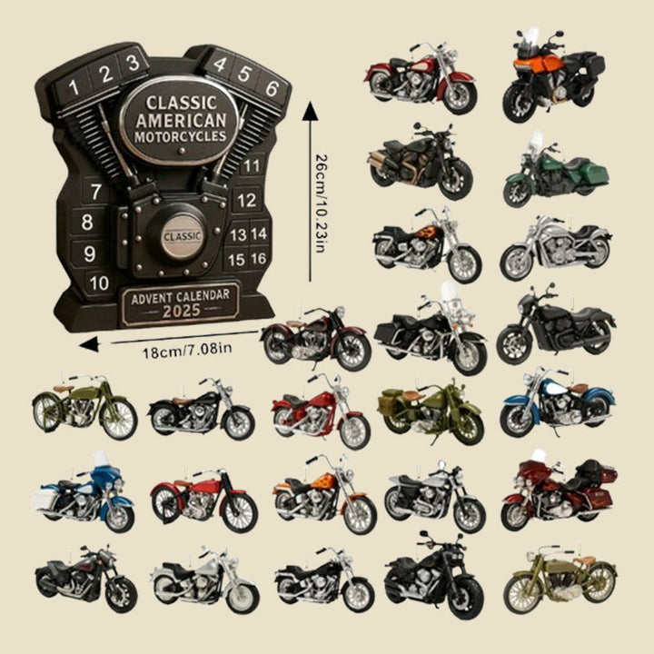 Classic Motorcycle Advent Calendar with 24 Mini Motorcycles