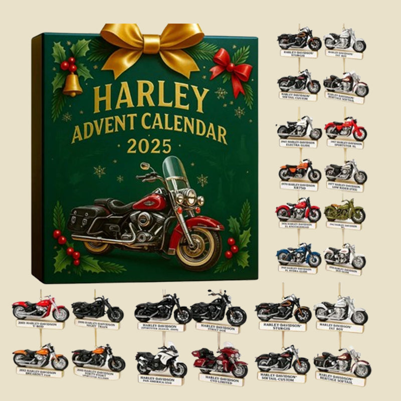 Motorcycle Advent Calendar with 24 Mini Cruiser Motorcycles