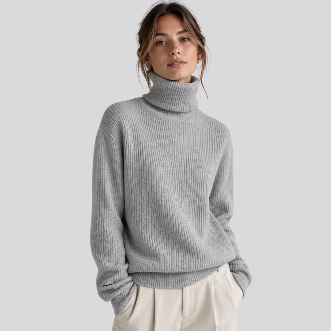 Bronwen™ | Oversized Merino Wool Turtleneck Sweater