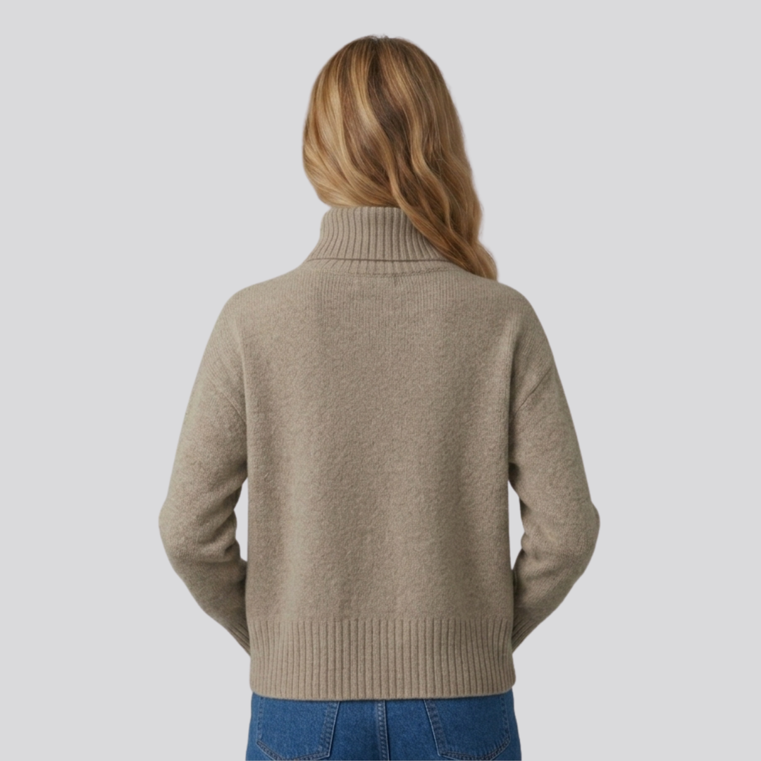 Linnea™ | Brushed Merino Wool Oversized Turtleneck Sweater