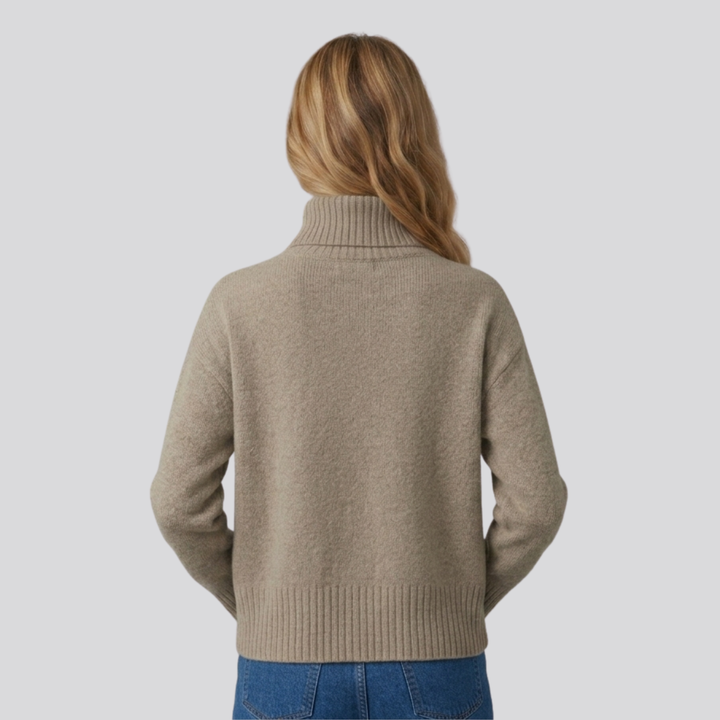 Linnea™ | Brushed Merino Wool Oversized Turtleneck Sweater