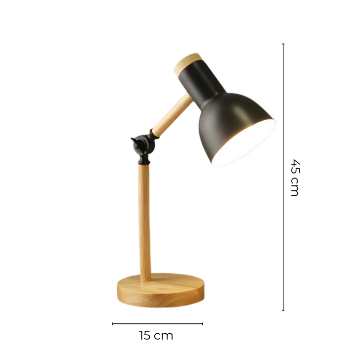 Adjustable Wood and Metal Task Table Lamp — view 6
