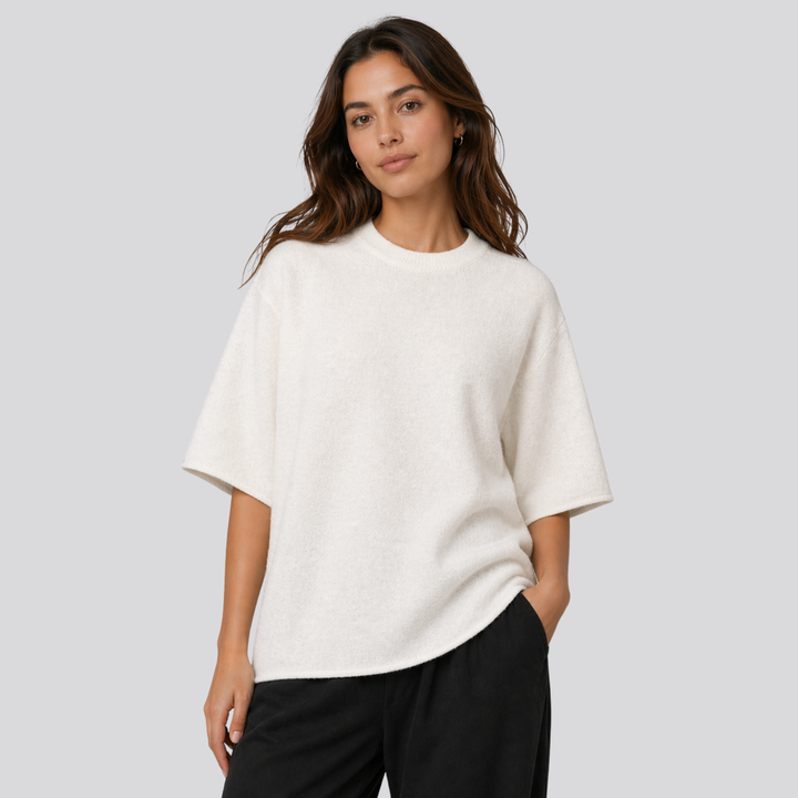 Caelia™ | Oversized Merino Wool T-Shirt with Dropped Shoulders