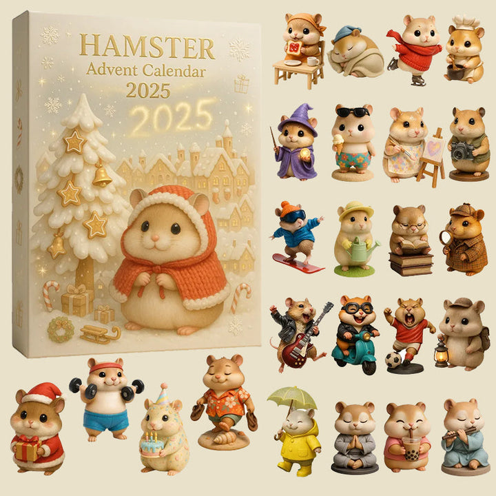 Hamster Advent Calendar with 24 Hamster Figurines