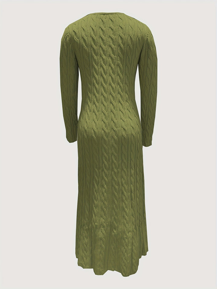 Tiphaine™ | Women's Cable Knit Long Sleeve Maxi Dress