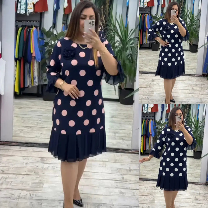 Palerine™ | Polka Dot Pleated Dress