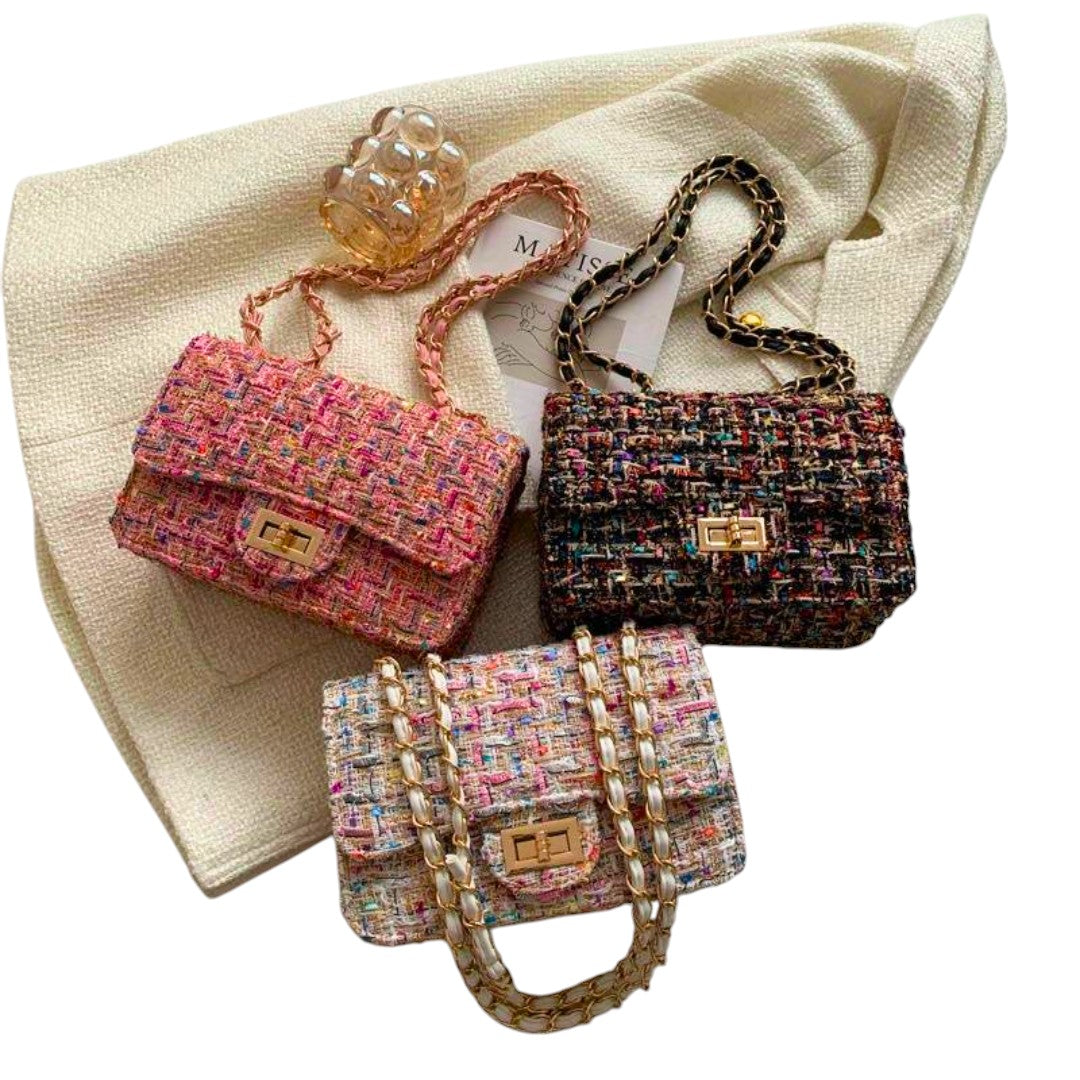 Colombe™ | Tweed Chain Flap Bag