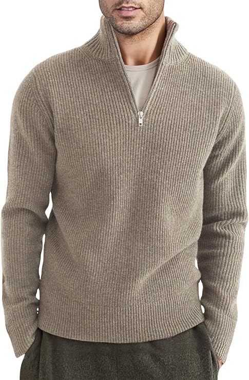 Russell™ | Men's Ribbed Quarter-Zip Sweater with Mock Neck