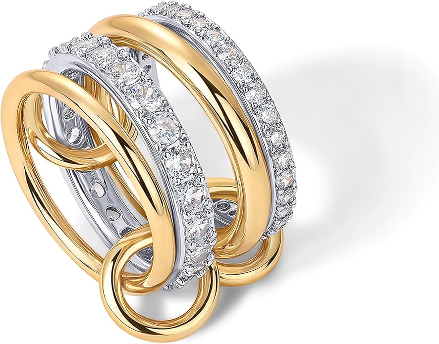Interlock Stack Ring Set | Gold