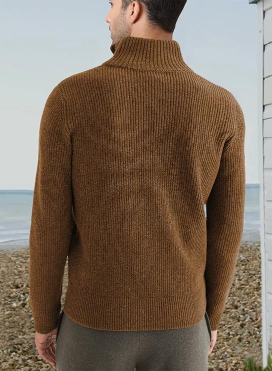 Russell™ | Men's Ribbed Quarter-Zip Sweater with Mock Neck
