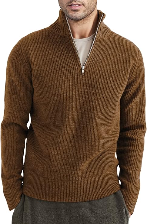 Russell™ | Men's Ribbed Quarter-Zip Sweater with Mock Neck
