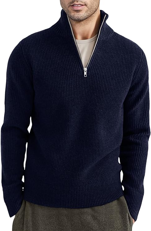 Russell™ | Men's Ribbed Quarter-Zip Sweater with Mock Neck