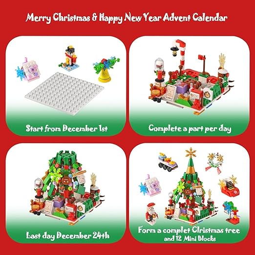 Building Blocks Advent Calendar with 24 Mini Holiday Builds