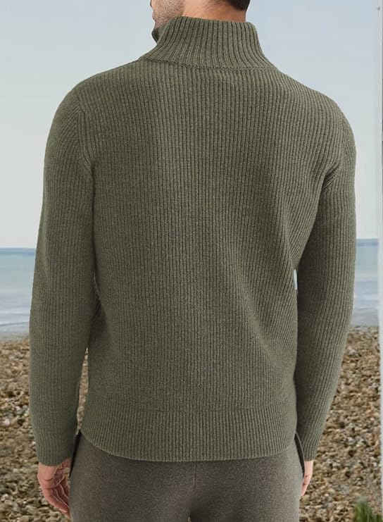Russell™ | Men's Ribbed Quarter-Zip Sweater with Mock Neck