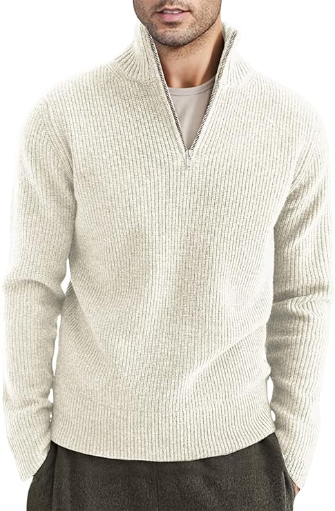 Russell™ | Men's Ribbed Quarter-Zip Sweater with Mock Neck