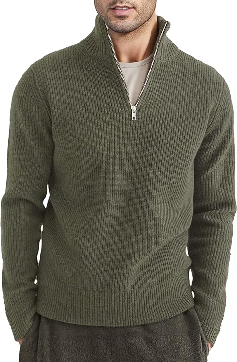 Russell™ | Men's Ribbed Quarter-Zip Sweater with Mock Neck