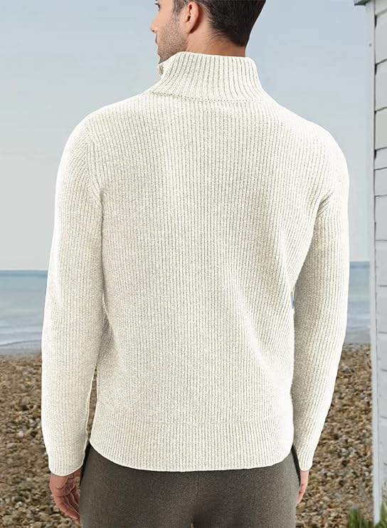 Russell™ | Men's Ribbed Quarter-Zip Sweater with Mock Neck