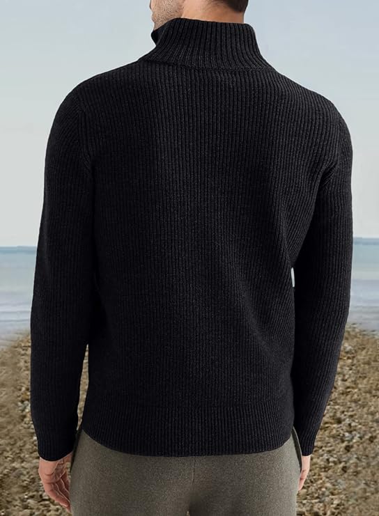 Russell™ | Men's Ribbed Quarter-Zip Sweater with Mock Neck