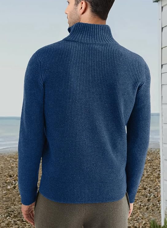 Russell™ | Men's Ribbed Quarter-Zip Sweater with Mock Neck