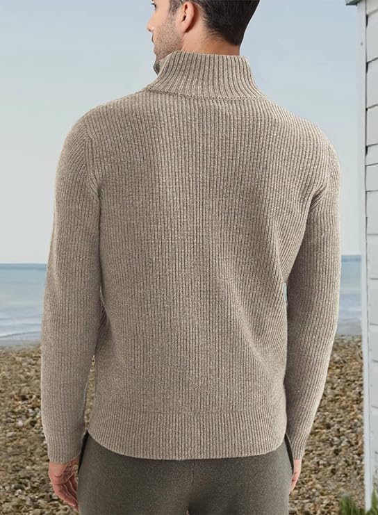 Russell™ | Men's Ribbed Quarter-Zip Sweater with Mock Neck