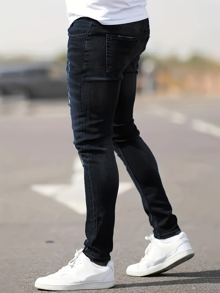 Dario™ | Men's Slim Stretch Jeans with Distressed Details