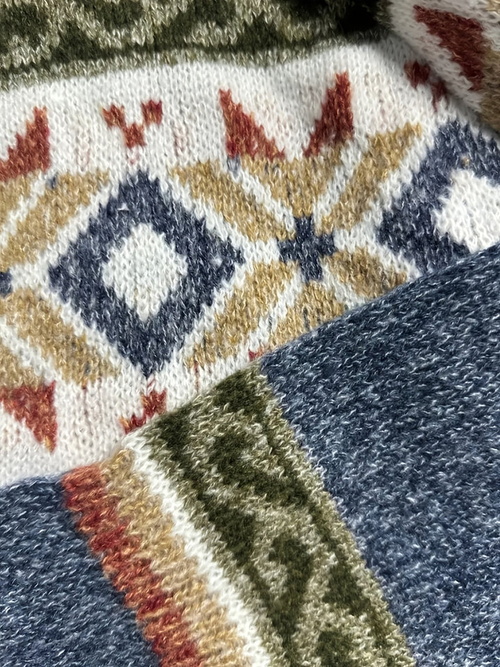 Griselda™ | Women's Fair Isle Yoke Button Front Cardigan