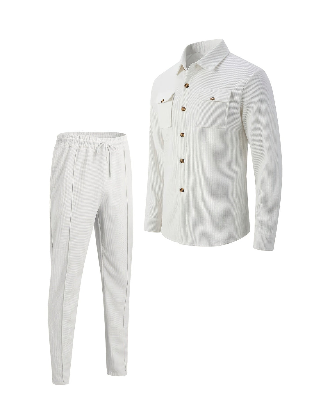 Valerian™ | Men's Two Piece Set with Button Front Shirt Jacket and Drawstring Trousers