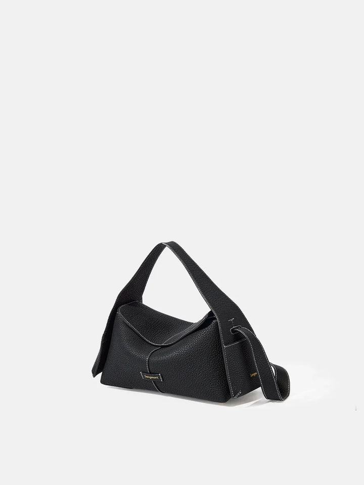 Roxane™ | Curved Leather Shoulder Bag – Onyx